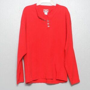 Vintage Marlboro unlimited Henley red ribbed thick cotton long sleeve